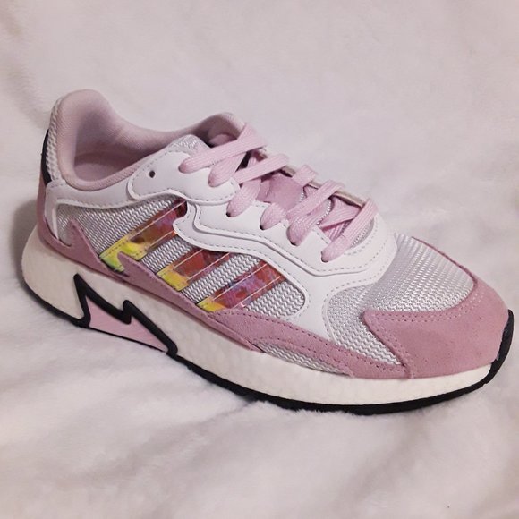adidas Other - Adidas Pink and White Iridescent Tresc Run J Sneakers